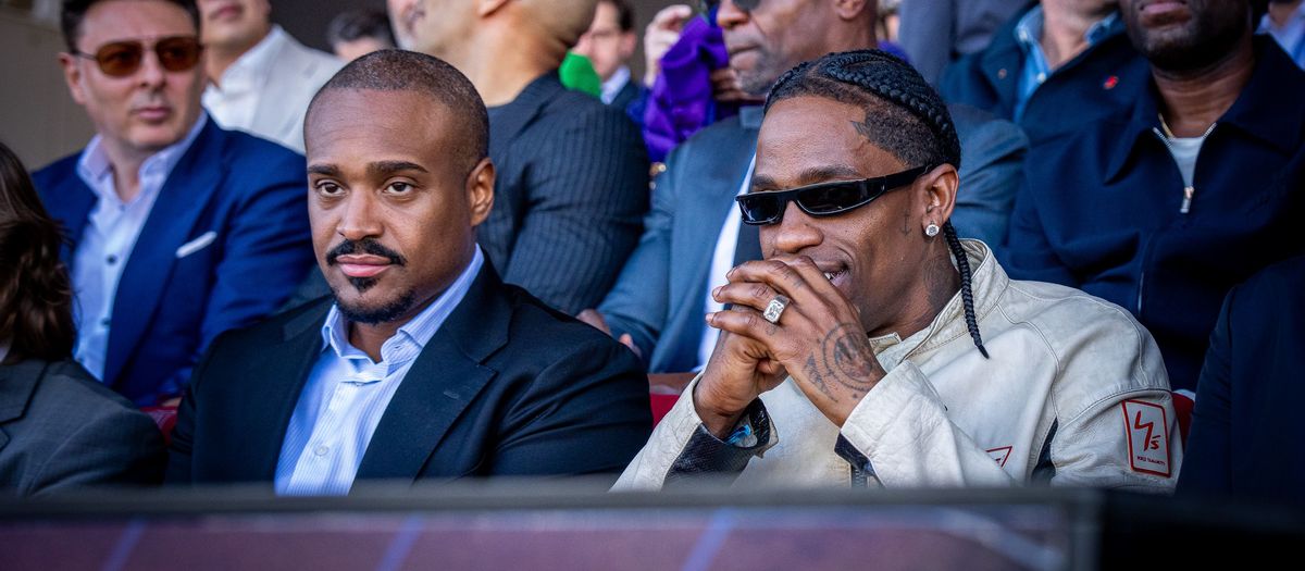 Travis Scott, présent lors du Clasico au Stade Olympique de Montjuic
